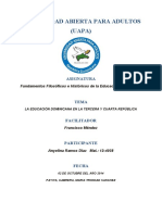 Tema Vi La Eduacion Dominicana en La Tercera y Cuarta Republica