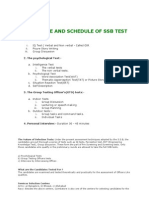 Procedure and Schedule of SSB Test