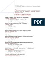 CAE Essay Topics + Keys PDF