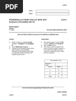 Peperiksaan Percubaan SPM 2019 1119/1 Bahasa Inggeris Set B: Sulit 1119/1