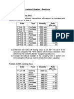 Inventory Valuation Problems