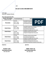 Individual Daily Log and Accomplishment Report: Enclosure No. 3 To Deped Order No. 011, S. 2020