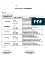 Individual Daily Log and Accomplishment Report: Enclosure No. 3 To Deped Order No. 011, S. 2020