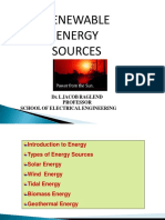 Renewable Energy Sources: Dr. I. Jacob Raglend Professor School of Electrical Engineering