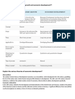 Distinguish Between Economic Growth and Economic Development??