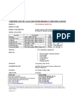 Certificate of Analysis With Product Specifications: Power Bread Improver