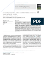 Incorporation of Agricultural Residues As Partial Substitution For Cement