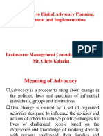 Introduction To Digital Advocacy Planning, Management and