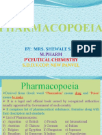 Pharmacopoeia: By: Mrs. Shewale S. A