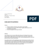 Gram Staining: Course: MCB 103 Lab Section: 1 Name: Noor-E-Khadiza Shama ID: 1921168 Date: 04/02/20