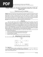 Design Analysis of A Security Lock System Using Pass-Code and Smart-Card