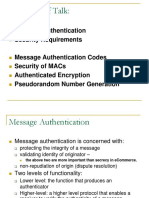 Plan of Talk:: Message Authentication Security Requirements