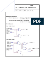 Ex. No.: 3 Date: Design of Half - Adder and Full - Adder Circuits