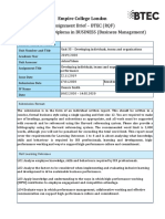 Unit 35 - Developing Individuals, Teams and Organisations Assingment Brief