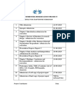 Fourth Semester Dissertation Project - Schedule