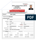 State Bank O Cers Training Scheme (SBOTS) 24th Batch (Screening Test)