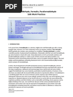 Formaldehyde, Formalin, Paraformaldehyde Safe Work Practices