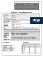 Department of Mathematics and Physics: Calculus and Analytical Geometry II