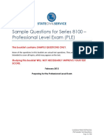 Sample Questions For Series 8100 - Professional Level Exam (PLE)