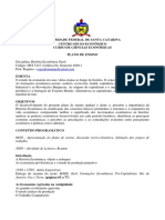 Plano História Econômica Geral 2020.1 - Prof. Rogério Klaumann PDF