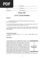 Physics 2305 Lab 11: Torsion Pendulum