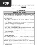 EduShrine Scholarship Cum Admission Test Model Question Paper