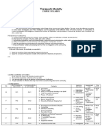 Therapeutic Modality: Course Syllabus