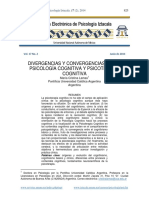 Divergencias y Convergencias Entre Psicología Cognitiva y Terapia Cognitiva