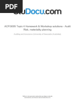 Acfi3005 Topic 4 Homework Workshop Solutions Audit Risk Materiality Planning