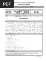 Course Outline Spring-2020: Department of Management Sciences University of Gujrat