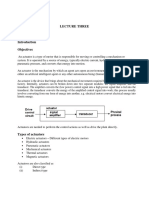 Lecture Three Actuators Objectives