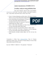 Pre-Symptomatic Transmission of Sars-Cov-2 Infection: A Secondary Analysis Using Published Data