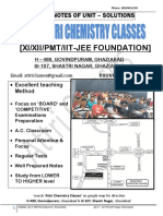 (Xi/Xii/Pmt/Iit-Jee Foundation) : Notes of Unit - Solutions