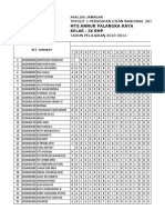 Mts Annur Palangka Raya Kelas: Ix SMP: Tryout 1 Persiapan Ujian Nasional 2014