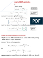 Numerical Differentiation - Summary PDF