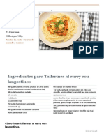 Tallarines Al Curry Con Langostinos - Recetas de Rechupete - Recetas de Cocina Caseras y Fáciles