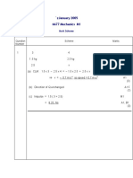 'Zjanuary 2005 6677 Mechanics M1: Number Scheme Marks