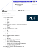 Test I. Grammar & Speaking: First Quarter Examination August 8-9, 2019 English Grade 9 Score