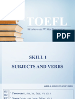 Toefl - Subject and Verb