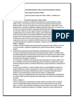 Plan Nacional y Plan Deparatemental para La Gestion de Residuos Solidos