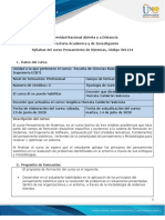 Syllabus de Curso Pensamiento de Sistemas