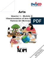 ARTS10 - q1 - Mod2 - Characteristics of Arts From The Various Art Movements FINAL PDF