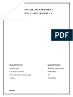 Financial Management Digital Assignment - 3: Submitted To: Submitted by