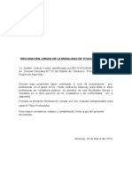 Declaración Jurada de La Modalidad de Titulación Optada