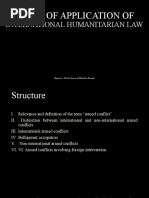 Scope of Application Of: International Humanitarian Law