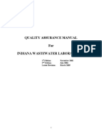 Quality Assurance Manual For Indiana Wastewater Laboratories