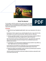 Shrek The Musical - Watch The Show Worksheet