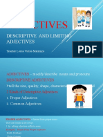 Adjectives - Desciptive and Limiting