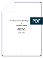 Linear Programming and The Simplex Method by Ali Dhaher Hussein Supervisor by DR - Ekhlas Mhawi (2019-2020)