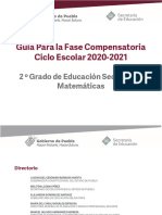 Guía para La Fase Compensatoria Ciclo Escolar 2020-2021: 2 º Grado de Educación Secundaria Matemáticas